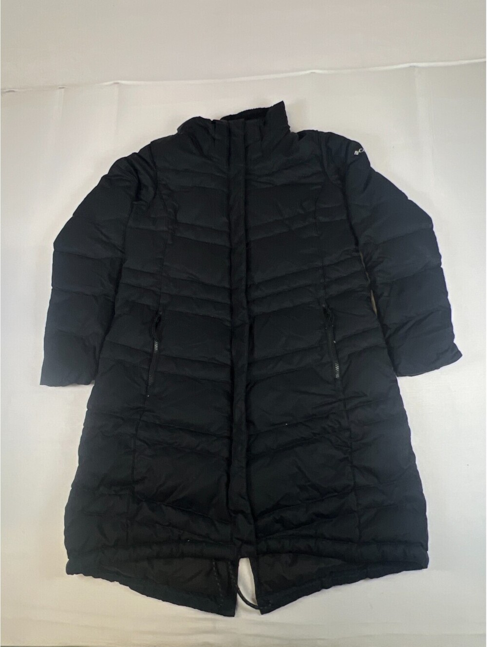 Columbia Women L Black 100% Nylon Duck Down Feather Puffer Winter Coat Jacket